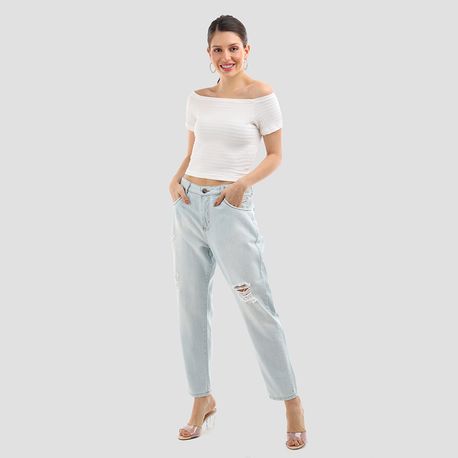 CALCA MOM 100% RASGO DG18127 JEANS CLARO 42