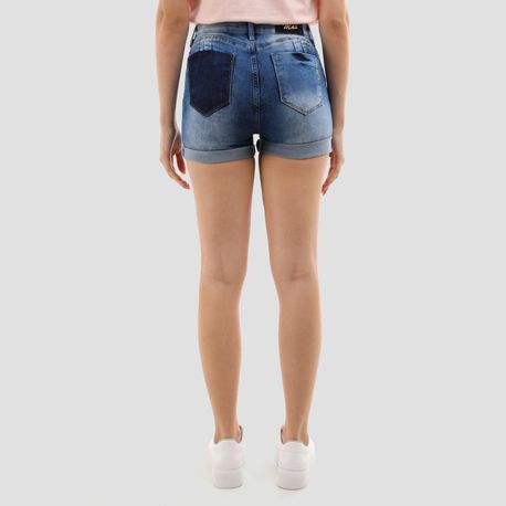 SHORTS LYCRA RASGO BARRA DOBRADA 5446 JEANS CLARO 36