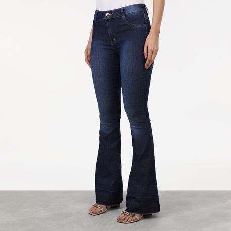 CALCA FLARE BARRA DESFEITA ESCURA 38963 JEANS 44