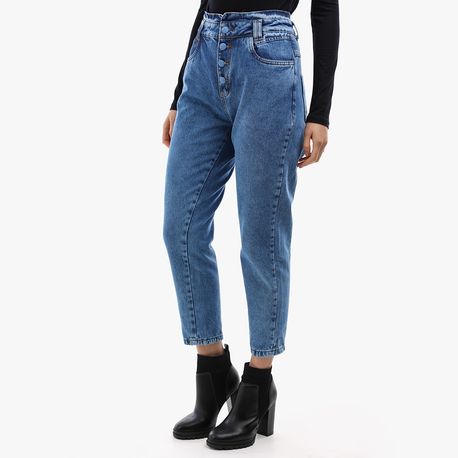 CALCA MOM 100% BOTAO ENCAPADO 269051 JEANS 36