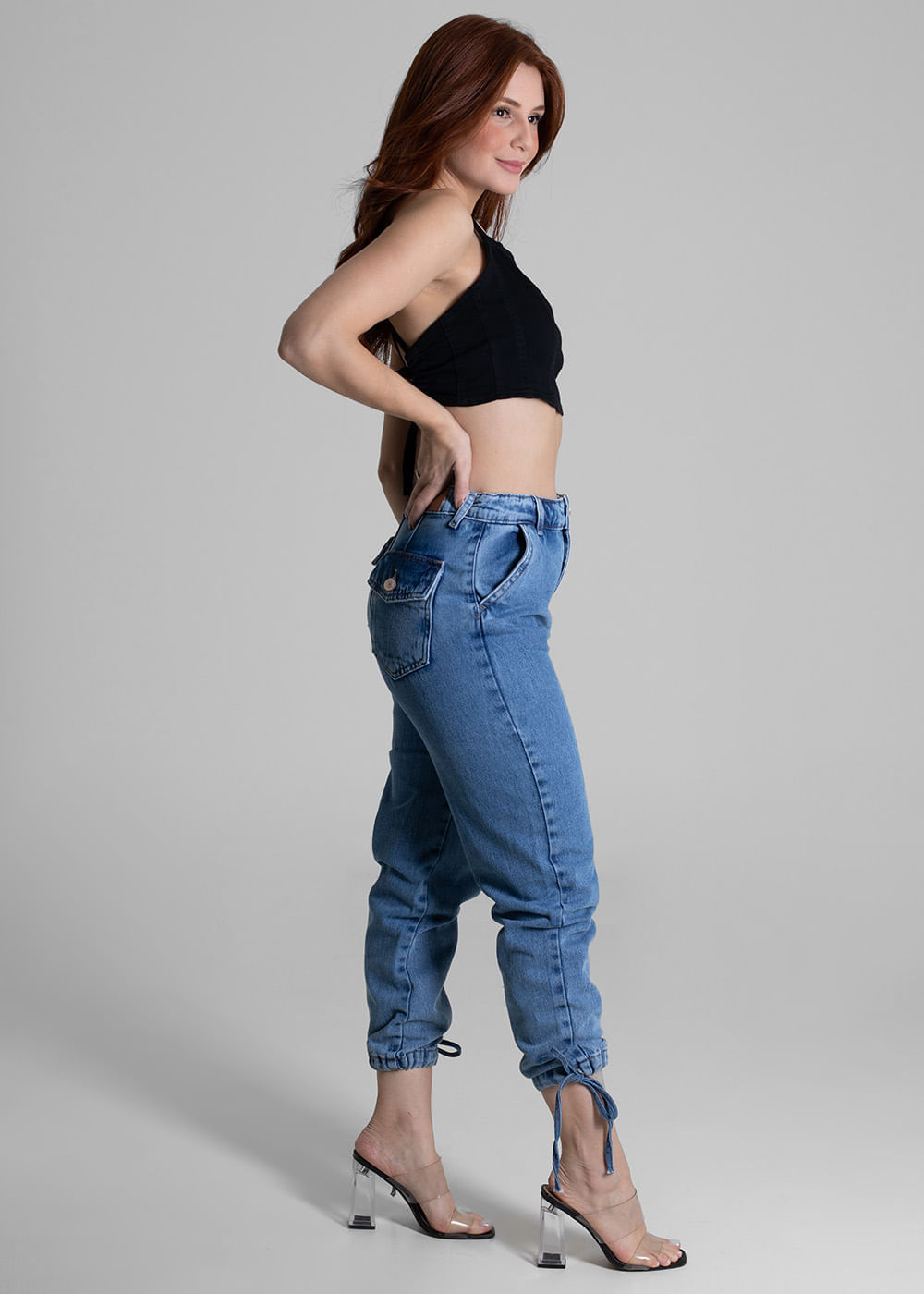 Calça jeans com elastico na best sale cintura sawary