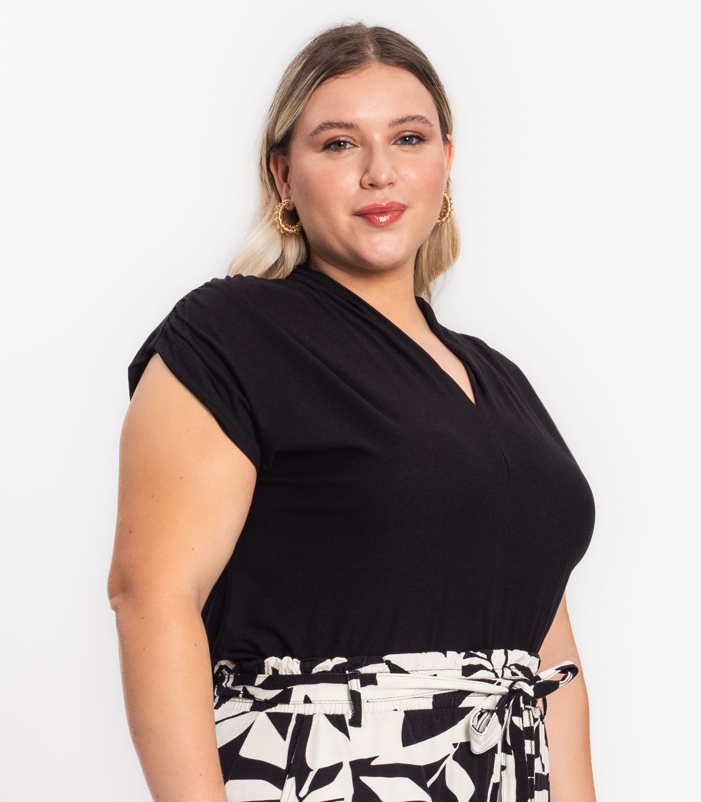 Regata Feminina Plus Size Secret Glam Preto Di Gaspi Roupas