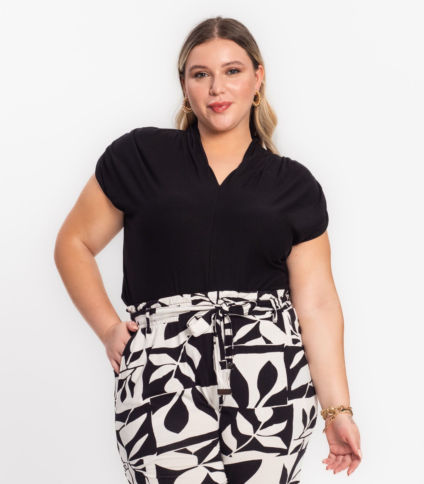 Regata Feminina Plus Size Secret Glam Preto Di Gaspi Roupas