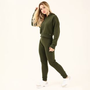 Calca militar fashion moletom feminina