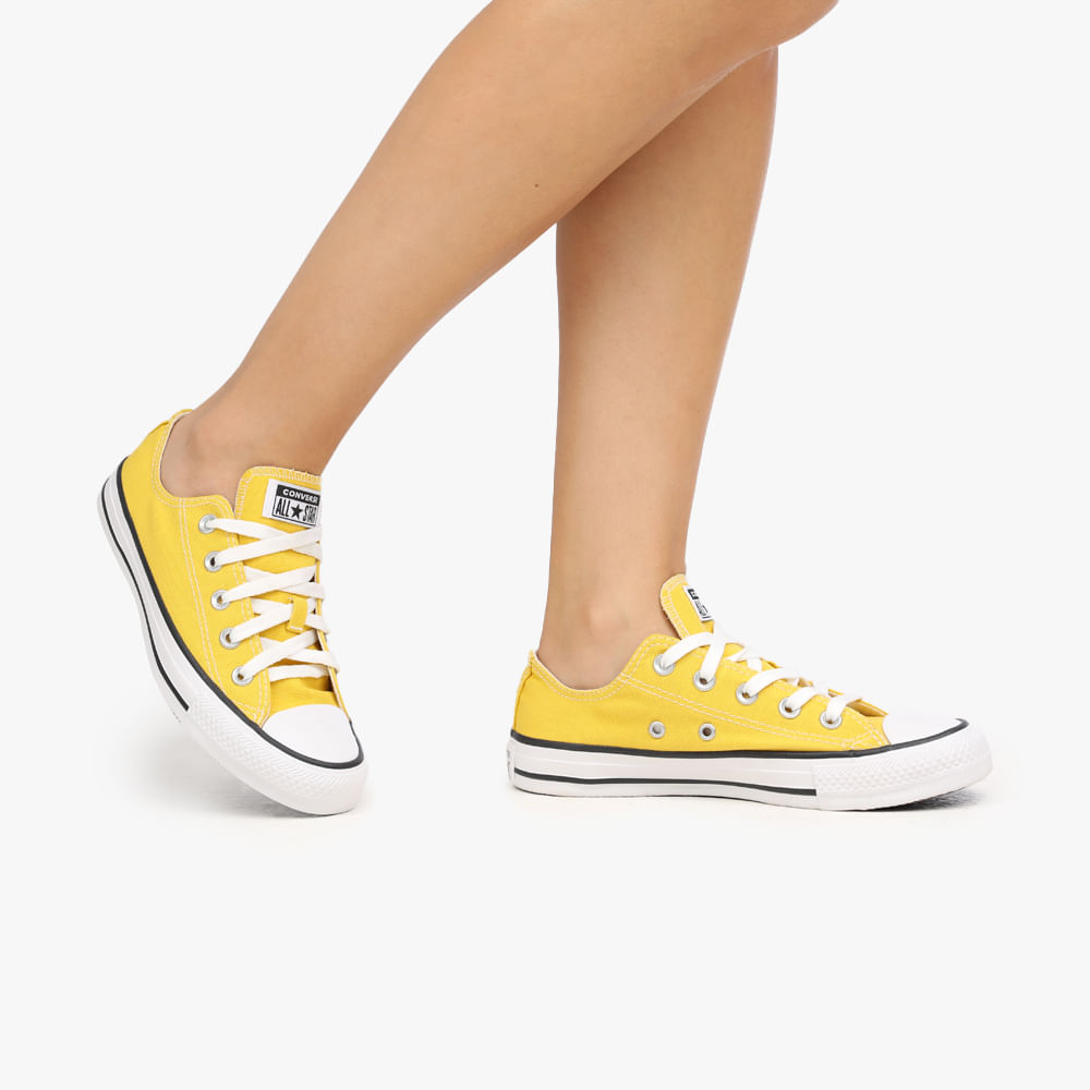 Fashion tênis converse chuck taylor all star seasonal ox amarelo