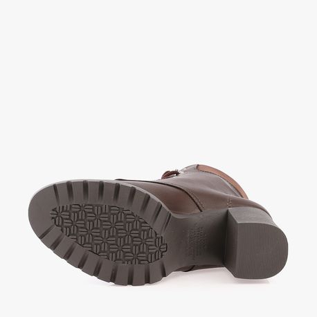 BOTA COTURNO ALTA Q7833 0002-MARROM 35