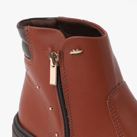 BOTA COTURNO ZIPER LATERAL G9572 03-CONHAQUE ALMERIA 34