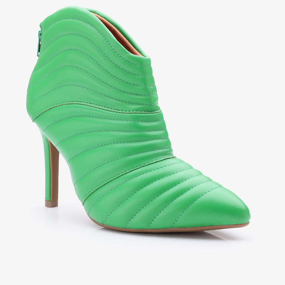 BOTA SALTO MATELASSE 3049237 NAPA PELE VERDE BANDEIRA 34