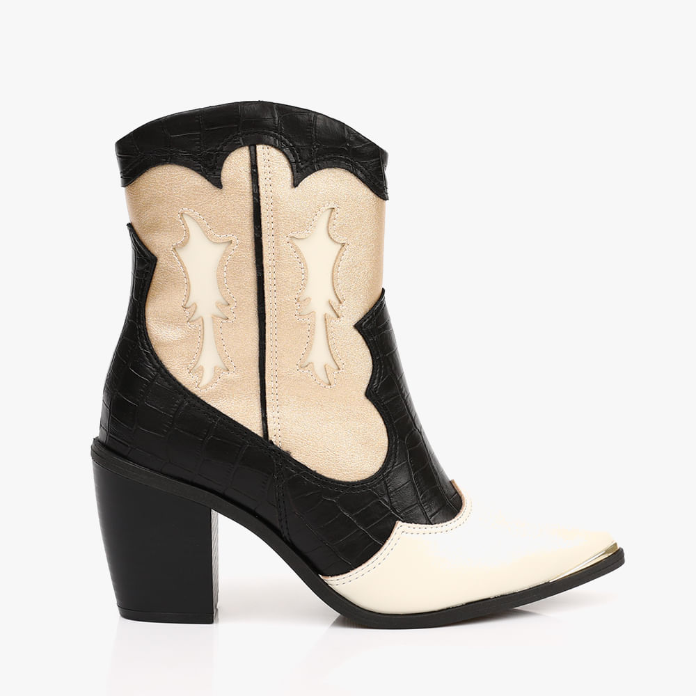 BOTA SALTO COUNTRY 3070109 DOURADA/PTO/BCO OFF 34