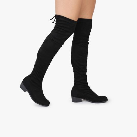BOTA OVERKNEE SALTO BAIXO 207424437 PRETO 34