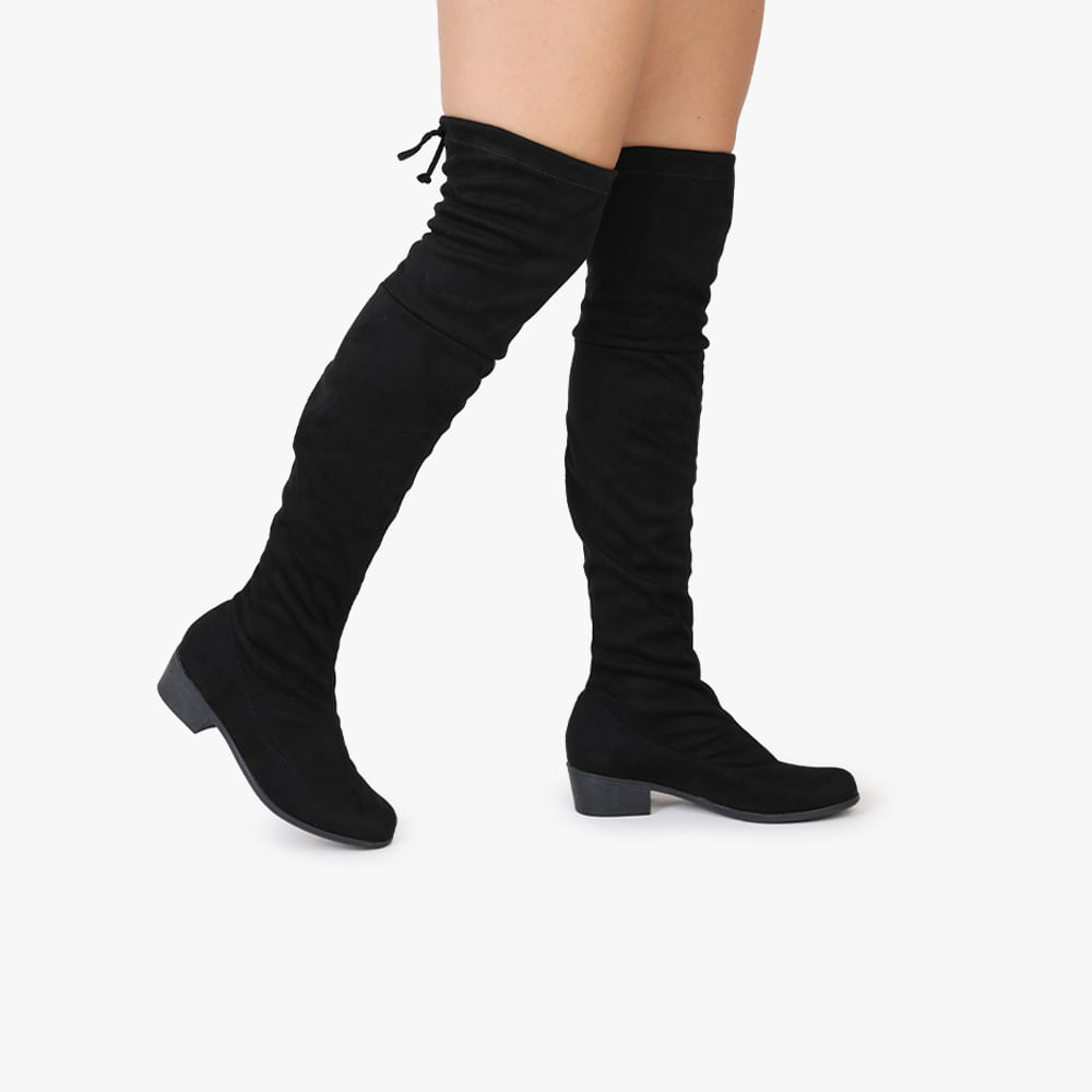 BOTA OVERKNEE SALTO BAIXO 207424437 PRETO 34