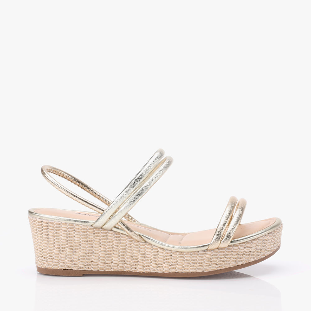 SANDALIA ANABELA CALCE FACIL Z9651 10-CHAMPAGNE 39