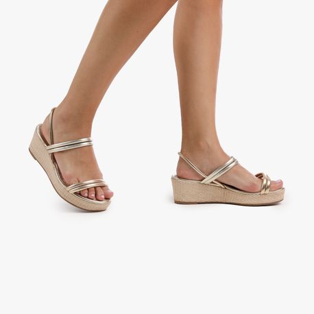 SANDALIA ANABELA CALCE FACIL Z9651 10-CHAMPAGNE 39