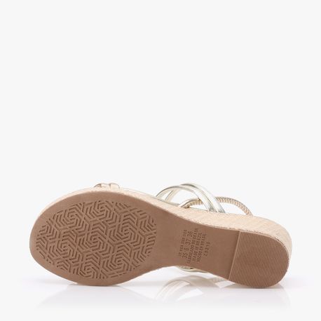 SANDALIA ANABELA CALCE FACIL Z9651 10-CHAMPAGNE 39