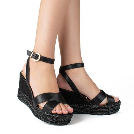 SANDALIA ANABELA Y8261 PRETO 34