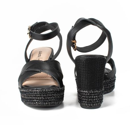 SANDALIA ANABELA Y8261 PRETO 34