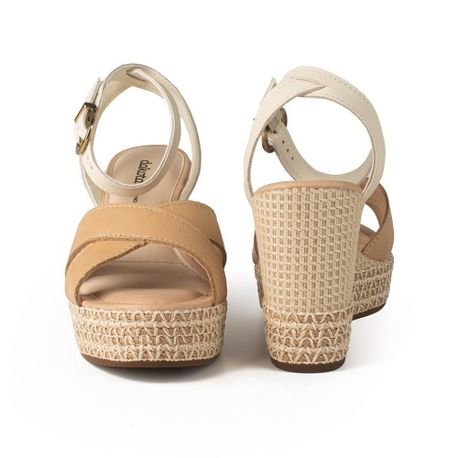 SANDALIA ANABELA Y8261 GRANOLA/CREAM 35