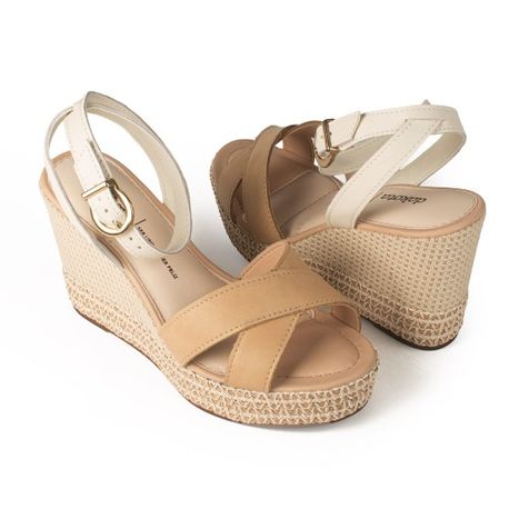 SANDALIA ANABELA Y8261 GRANOLA/CREAM 35