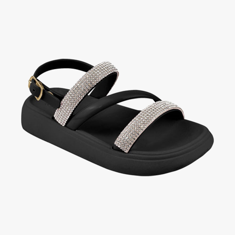 SANDALIA  PAPETE STRASS  INF 136000 PRETO 21/22