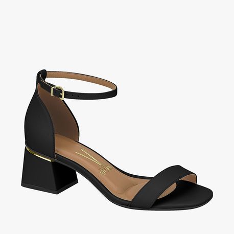 SANDALIA SALTO TRAS DOURADO 6428104 PRETO 34