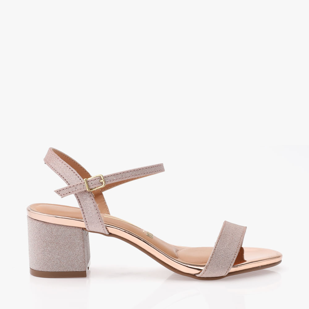 SANDALIA SALTO BAIXO 6291900/F OURO ROSADO 36