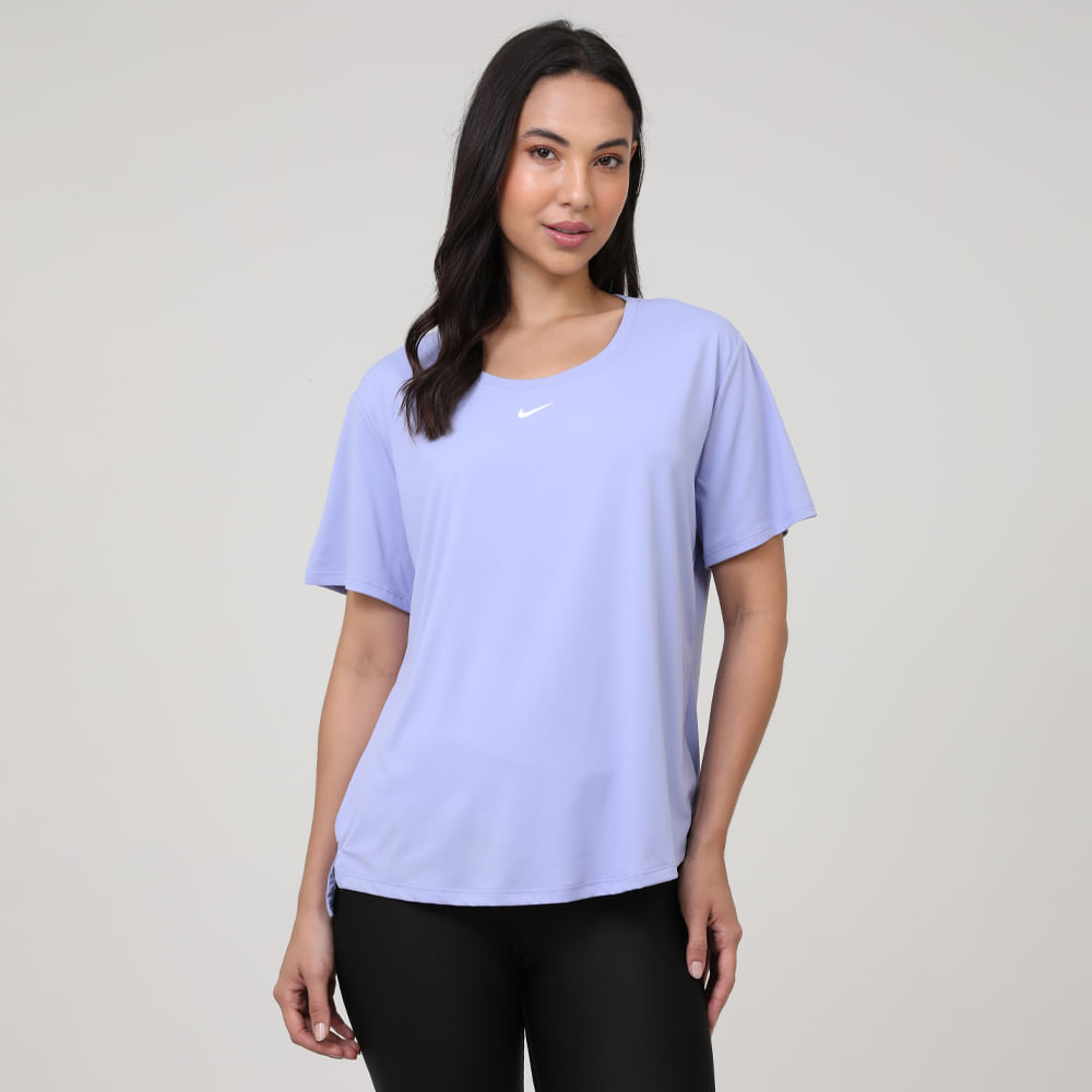 CAMISETA MANGA CURTA W NK ONE DF SS STD TOP DD0638-569 569-LIGHT THISTLE/WHT G