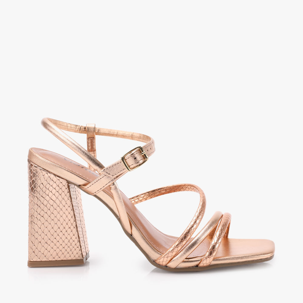 SANDALIA SALTO METALIZADO 2214605 ROUGE/ROUGE 35