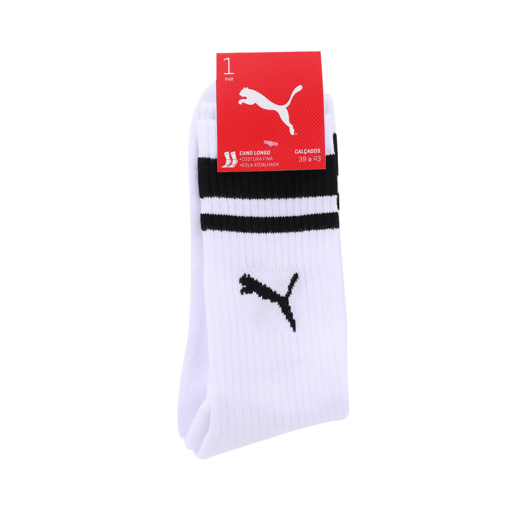 MEIA INDIV  CANO LONGO UNISSEX 4695-001 504-BRANCO/PRETO 39/43