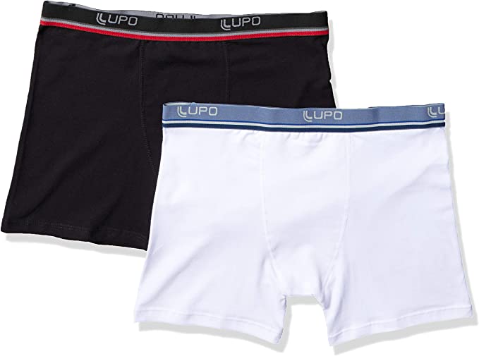 CUECA BOXER KIT C/ 2 523088 BCO/PTO P