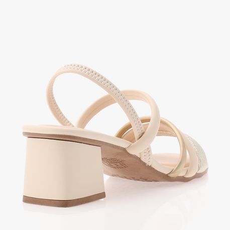 SANDALIA SALTO 3 TIRAS MI263 0002-BAUNILHA 35
