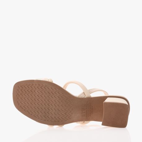 SANDALIA SALTO 3 TIRAS MI263 0002-BAUNILHA 35