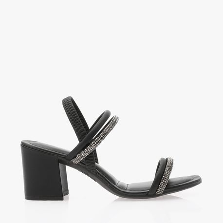 SANDALIA SALTO TIRAS BRILHO Y6875 0003-PRETO 34