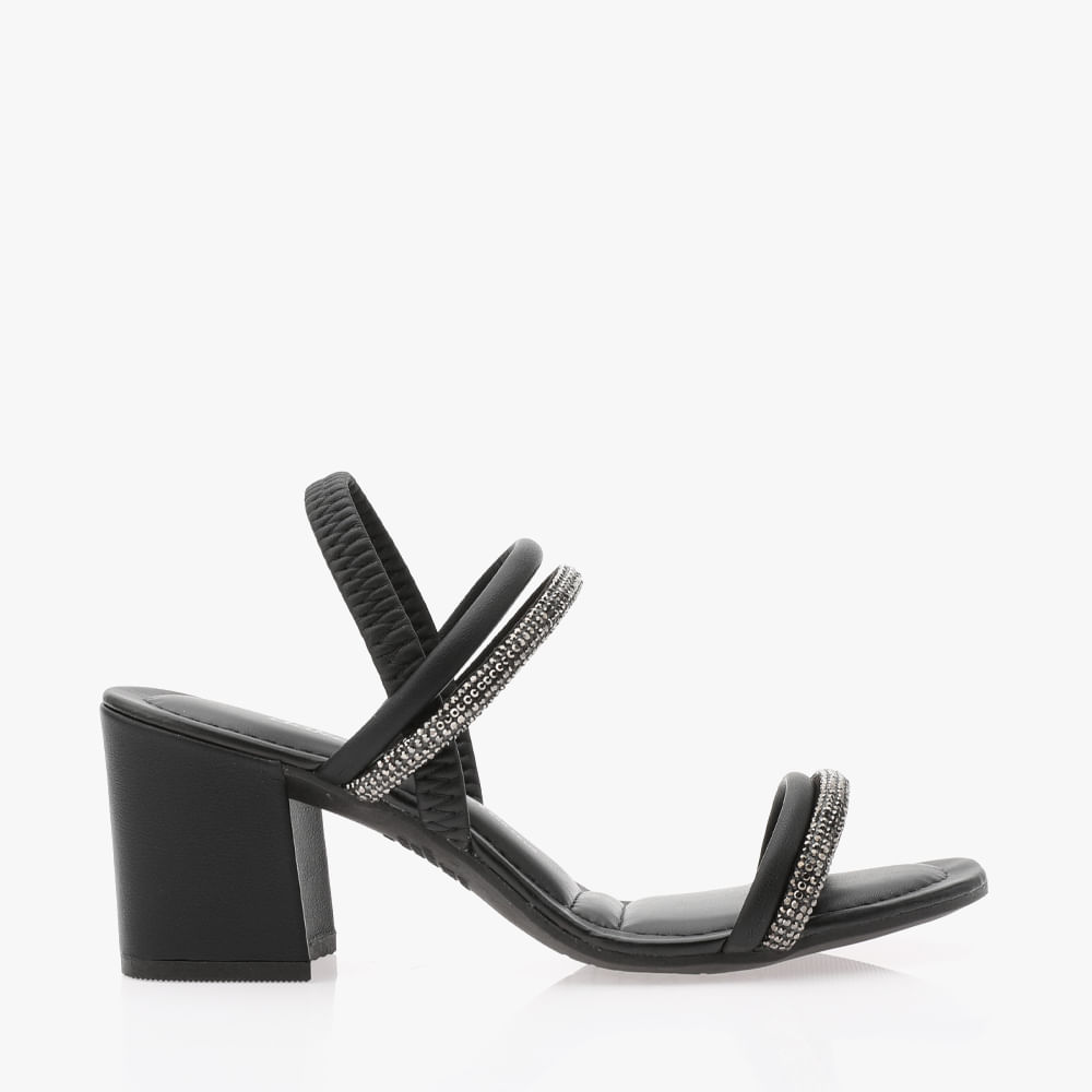 SANDALIA SALTO TIRAS BRILHO Y6875 0003-PRETO 34