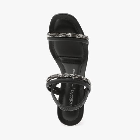 SANDALIA SALTO TIRAS BRILHO Y6875 0003-PRETO 34