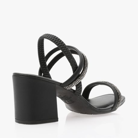 SANDALIA SALTO TIRAS BRILHO Y6875 0003-PRETO 34