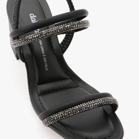 SANDALIA SALTO TIRAS BRILHO Y6875 0003-PRETO 34