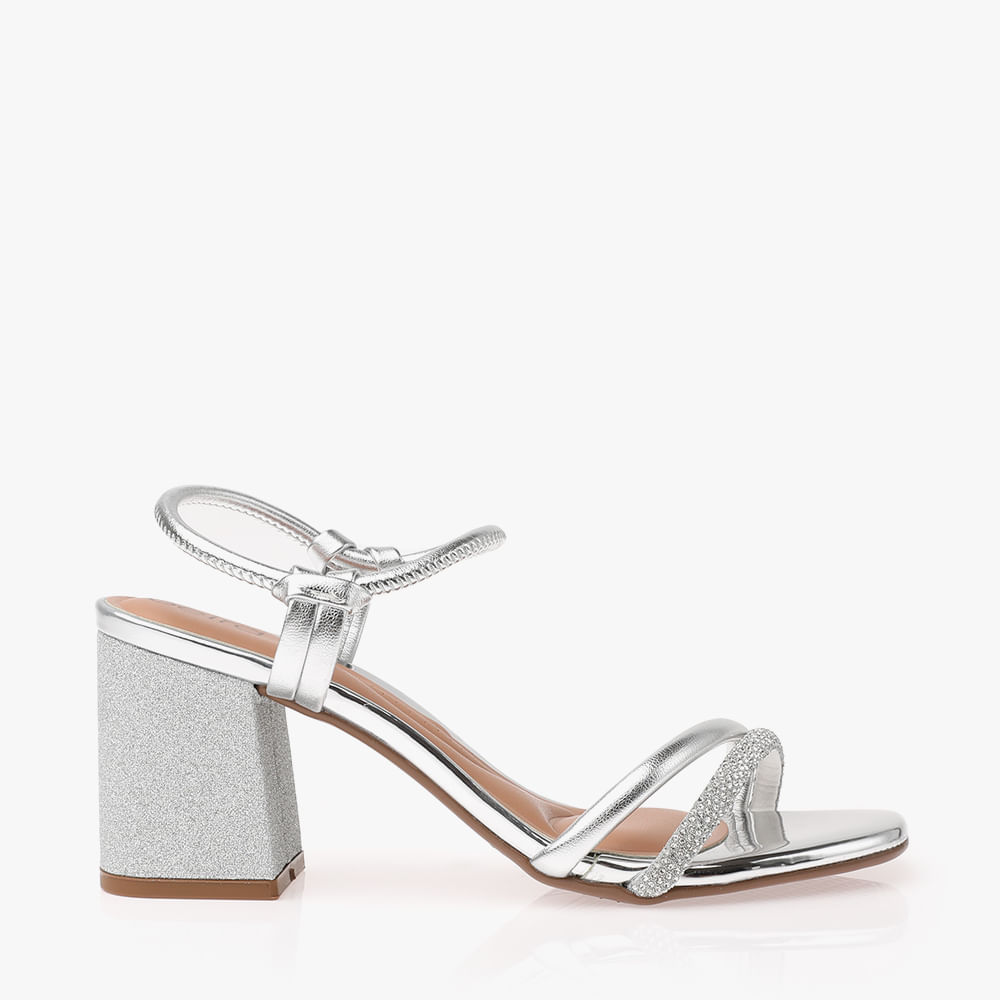SANDALIA SALTO FESTA 8436213/F CRISTAL SILVER/ PRATA 34