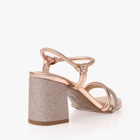 SANDALIA SALTO FESTA 8436213/F OURO ROSADO SILEVR/OURO ROSADO 35