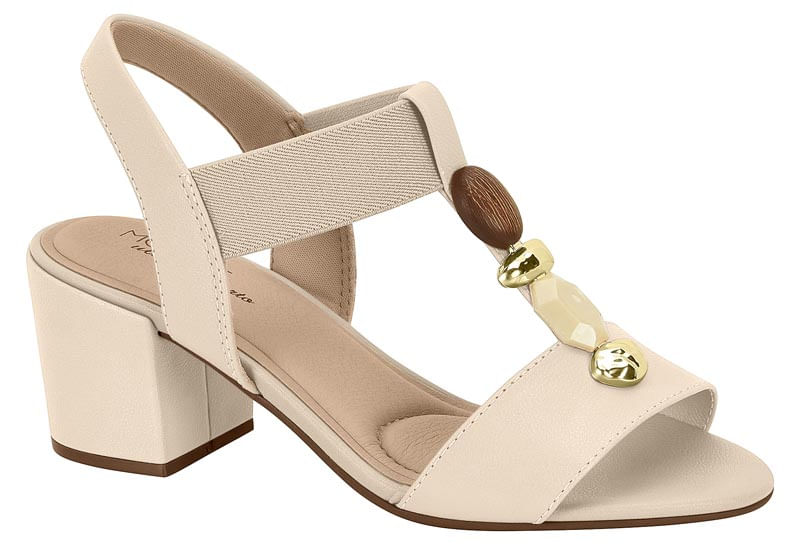 SANDALIA SALTO PEDRAS 7109465 CREME 34