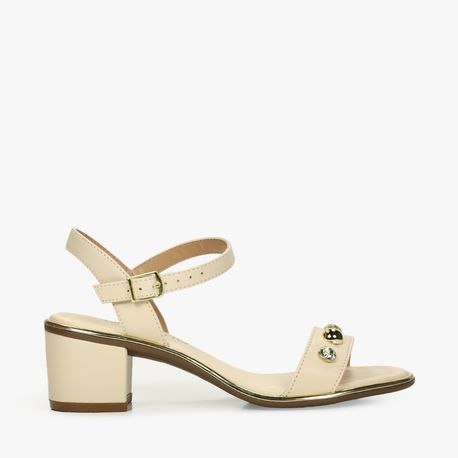 SANDALIA SALTO VIA COM BOLINHAS 8379247 CREME NP TURIN 34