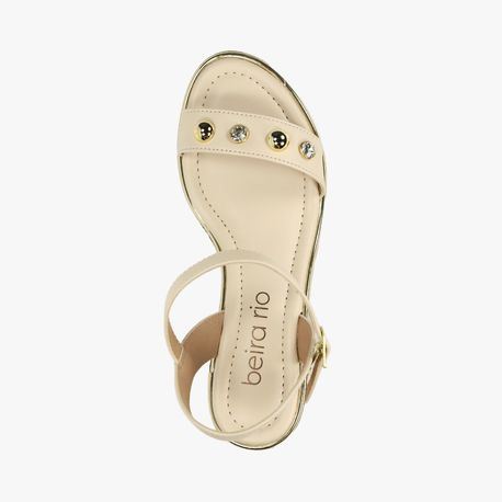 SANDALIA SALTO VIA COM BOLINHAS 8379247 CREME NP TURIN 34