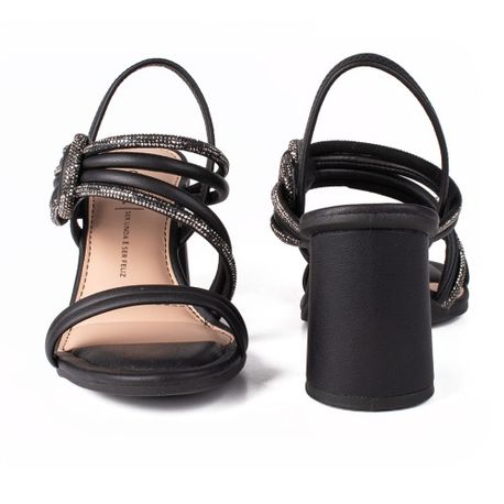 SANDALIA SALTO NO STRASS Y7891 PRETO 35