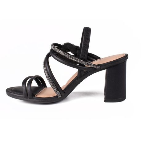 SANDALIA SALTO NO STRASS Y7891 PRETO 35