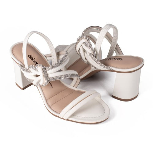 SANDALIA SALTO NO STRASS Y7891 CREAM 34