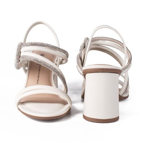 SANDALIA SALTO NO STRASS Y7891 CREAM 35
