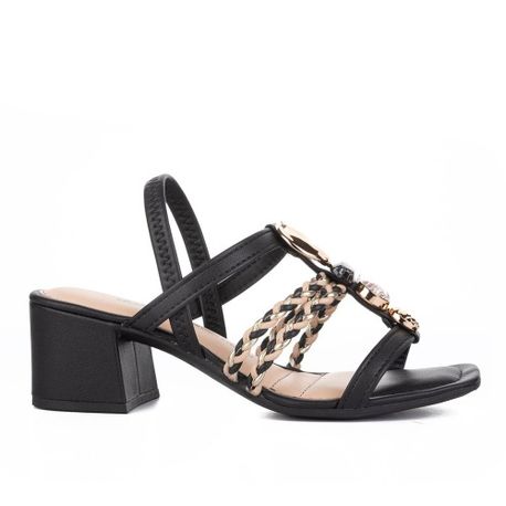 SANDALIA SALTO PEDRAS Y8211 PRETO 34