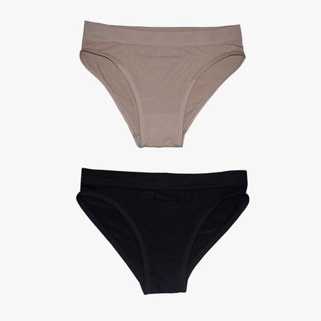 KIT DUO BIQUINI S/ COSTURA 5190 MOUSSE/PRETO P