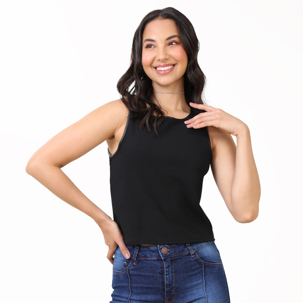 CROPPED REGATA PU 410403 PRETO P