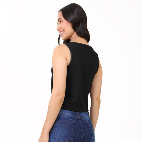 CROPPED REGATA PU 410403 PRETO P
