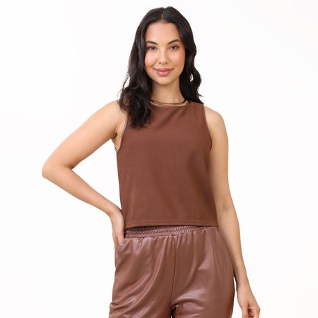 CROPPED REGATA PU 410403 MARROM P